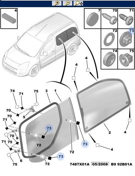 CITROEN BERLİNGO I  Yan Cam (Kelebek Cam) Bağlantı Somunu PSA